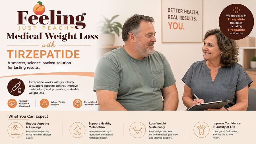 Tirzepatide Weight Loss Program at Feeling Just Peachy Weight Loss Center in Jasper Indiana